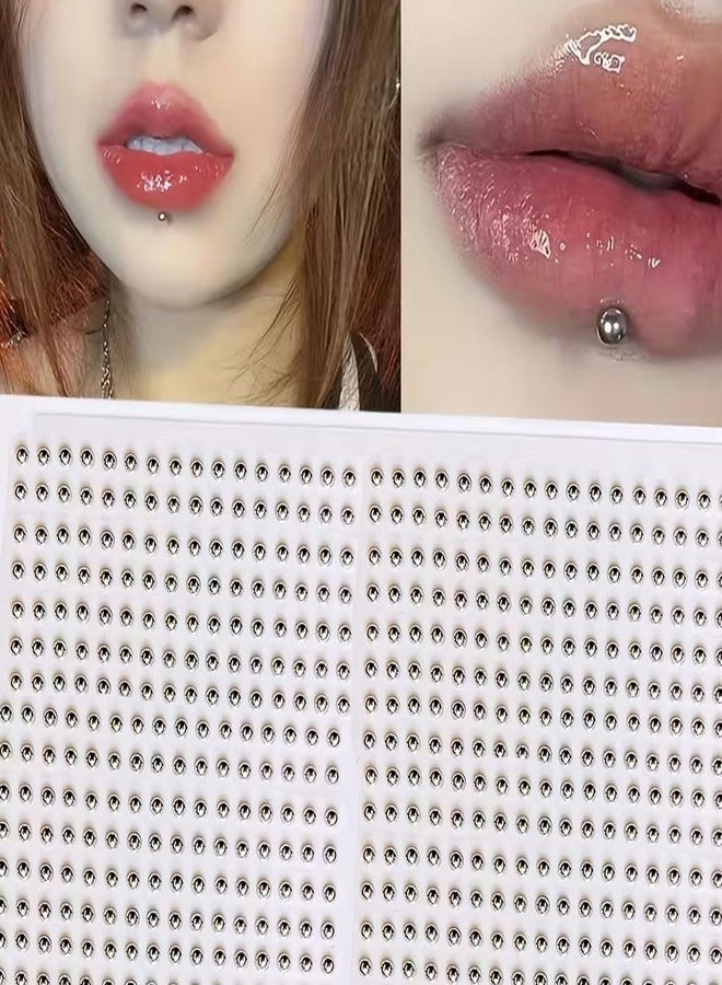 VAMA FASHIONS 147 pcs Silver Gem Stone Sticker Fake Nose Pin Non Piercing Stick on Eyebrow Lip Stud Rhinestones Adhesive DIY Face Jewelry Gems For Women & Girls (3mm Sticker Nose Pin) - Image 2