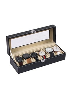 Long Men Watch Organizer Case For Men Watch Travel Storage Box For Women 6 Slot PU Leather Watch Display Holder Black leather - pzsku/Z899689BD47A71F274C89Z/45/_/1698618098/54b9c4f1-0808-4634-a73f-10e8f9bfb57e