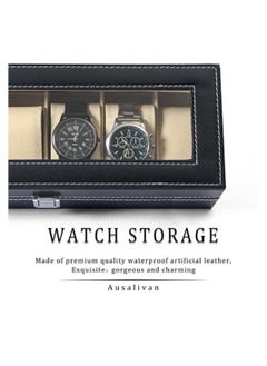 Long Men Watch Organizer Case For Men Watch Travel Storage Box For Women 6 Slot PU Leather Watch Display Holder Black leather - pzsku/Z899689BD47A71F274C89Z/45/_/1698618099/4e405dc2-8340-4d68-a4f6-692889b7432b