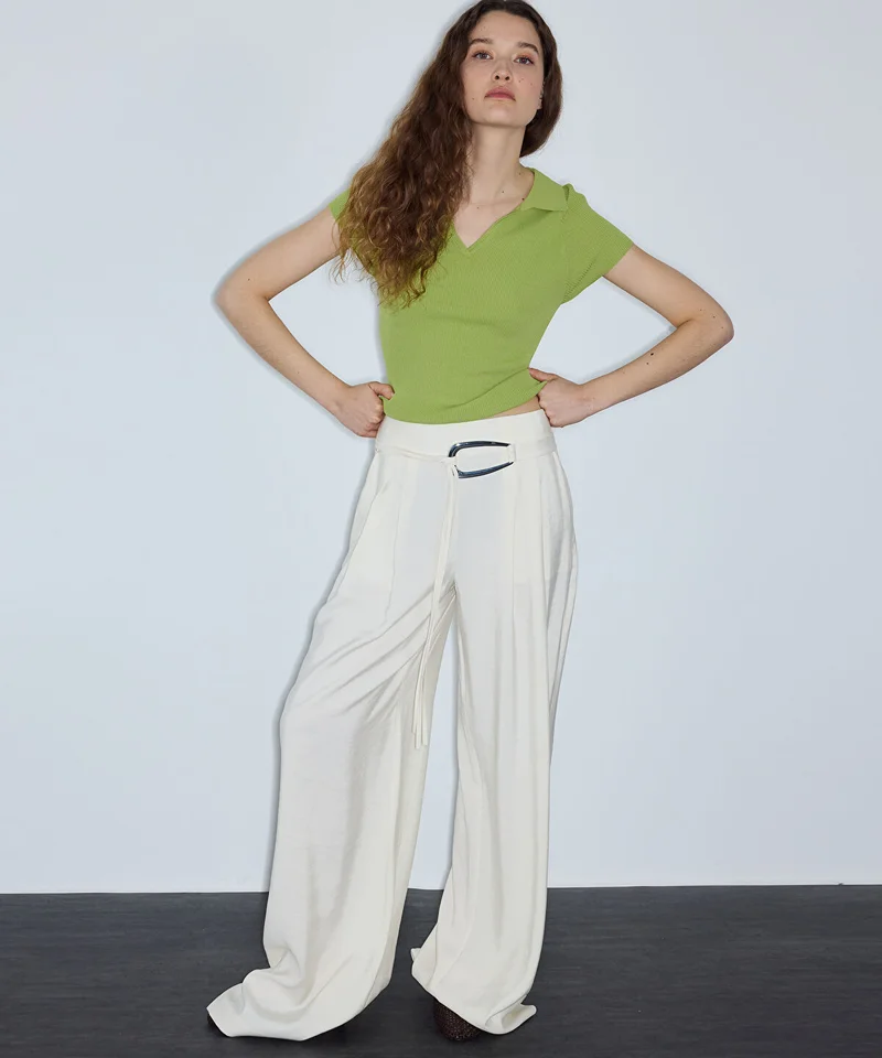 ابيكول Wide-Leg Trousers with Belt
