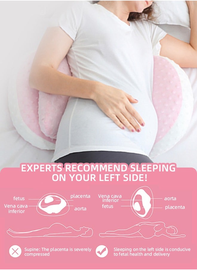 Soft Touch Maternity Pillow Pregnancy Pillow for Sleeping Adjustable Body Pillow With Detachable Washable Cover Soft Waist Support Pillow for Side Sleeper Back Leg Belly Hip  - Image 4