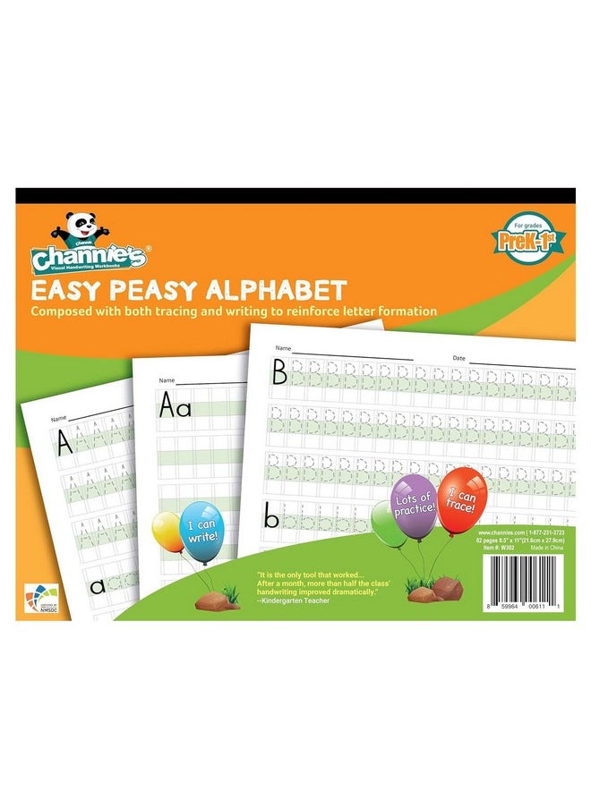 Channie's - Easy Peasy Alphabet Tracing Book For Kids Ages 3-5, Pre K & Kindergarten Writing Workbook For Handwriting & Tracing, Effective Alphabet Practice With Color-Coded Blocks - Image 1