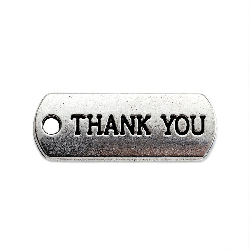 Metal Thank You Charm Pendants Antique Bronze Jewelry Making Craft Supply - Image 2