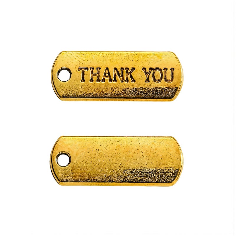 Metal Thank You Charm Pendants Antique Bronze Jewelry Making Craft Supply - Image 3