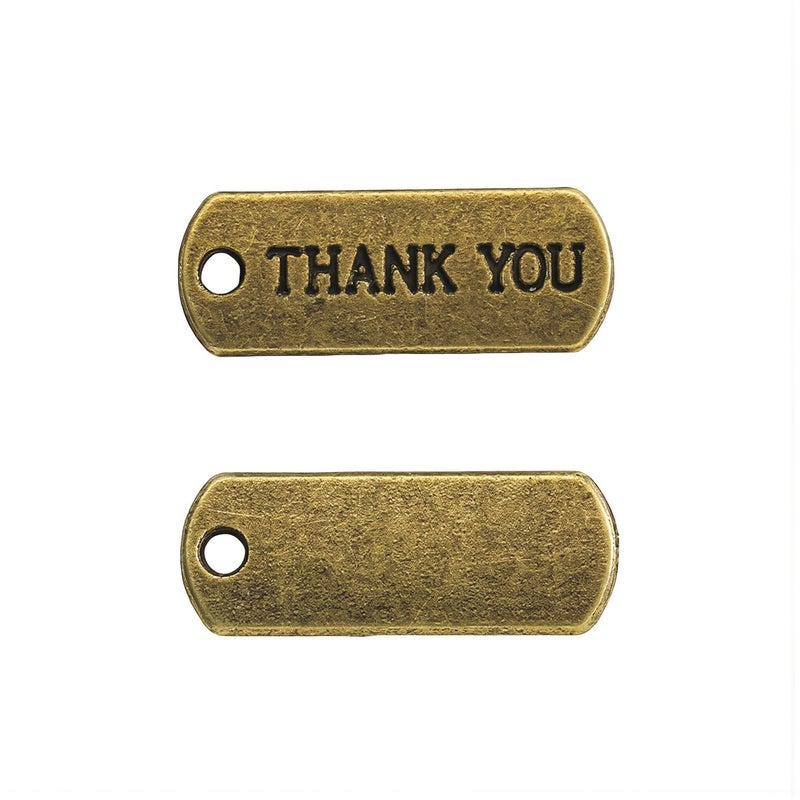 Metal Thank You Charm Pendants Antique Bronze Jewelry Making Craft Supply - Image 4