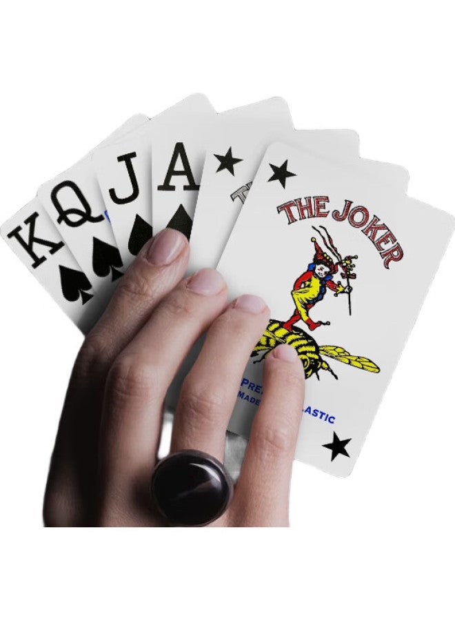 Bee Entertainment-Specific Playing Cards, Plastic Texas Hold'Em Large-Character Wide Cards, Waterproof And Durable, Imported, Blue - Image 2