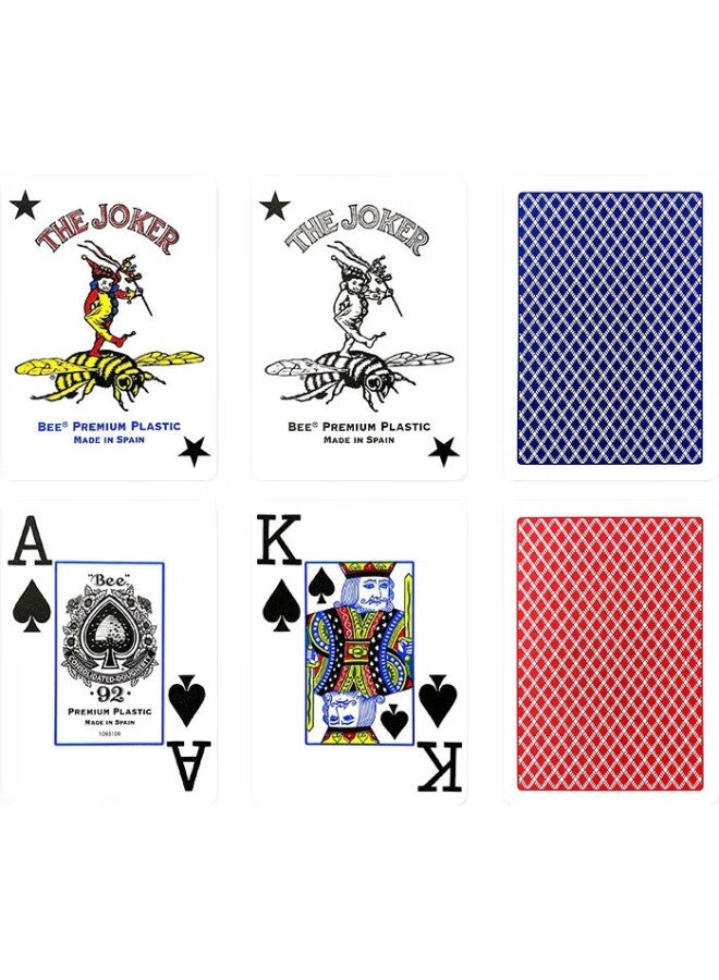 Bee Entertainment-Specific Playing Cards, Plastic Texas Hold'Em Large-Character Wide Cards, Waterproof And Durable, Imported, Blue - Image 3