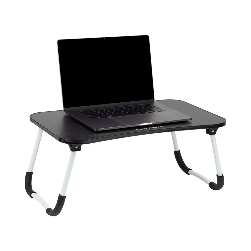 Mind Reader Lap Desk Laptop Stand, Bed Tray, Folding Legs, Couch Table, Portable, MDF, 23.25" L x 13.75" W x 10.5" H, Black - Image 1