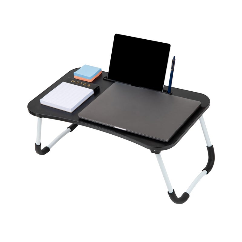 Mind Reader Lap Desk Laptop Stand, Bed Tray, Folding Legs, Couch Table, Portable, MDF, 23.25" L x 13.75" W x 10.5" H, Black - Image 4