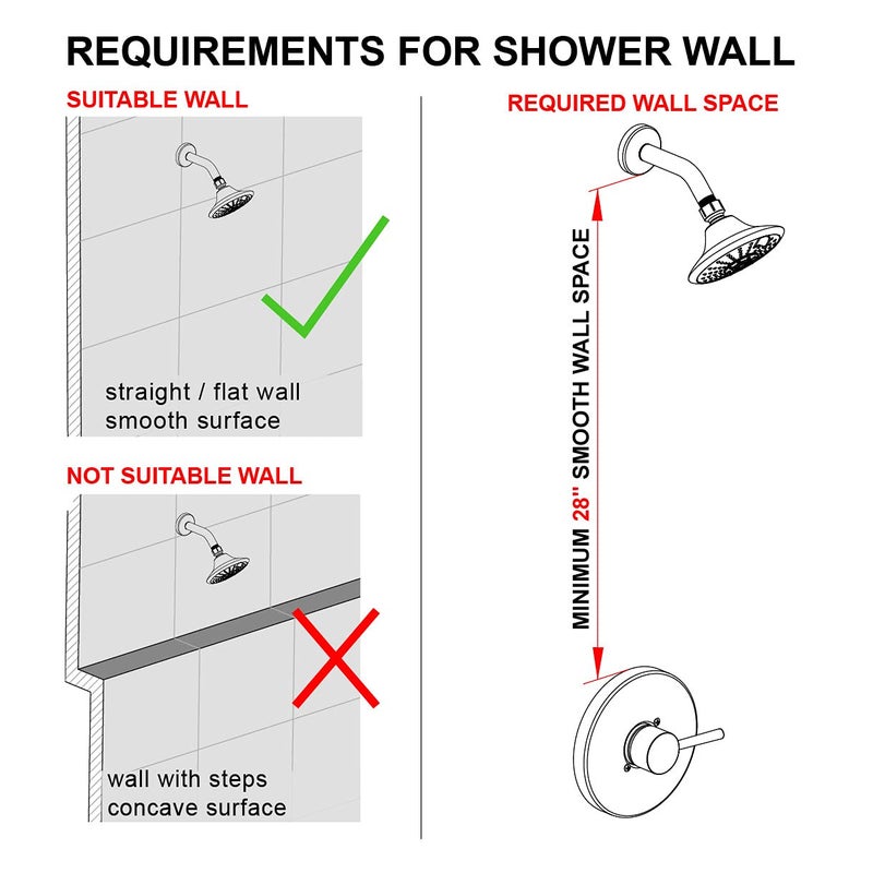 Egretshower Handheld Showerhead & Rain Shower Combo for Easy Reach, 27.5" Drill-free Stainless Steel Slide Bar, 5â€of 5-setting Handheld Shower and Showerhead, with 5ft Hose -Brush Nickel - Image 3