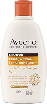 Aveeno Clarify and Shine Apple Cider Vinegar Scalp Soothing Shampoo for all Hair Types 300ml - Image 1