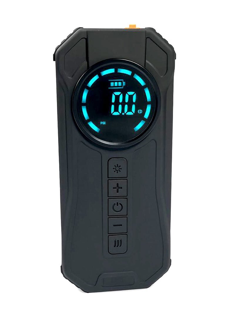 AGD Car Battery Jump Starter (2500 mAh) with built-in Air Compressor (150 PSI), LCD display, LED light, and Fast Charging for Emergency Situations - Image 4