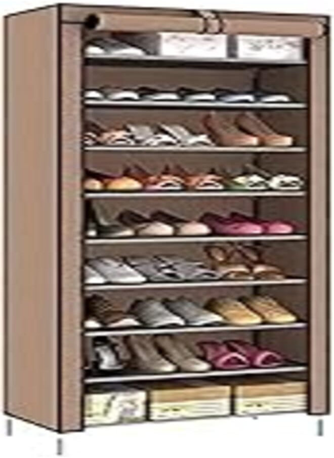 Generic - 9 Tiers Shoe Rack, Shoe Cabinet Organizer Brown - Image 1