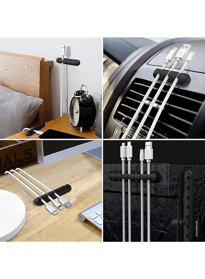 Green Tiger pack of 2 Silicone Adhesive, Organizer Clips Self Adhesive for Desktop USB Charging Cable, Power Cord Mouse Cable Wire PC Office Home, Heavy Duty Wall Hooks, - Image 3