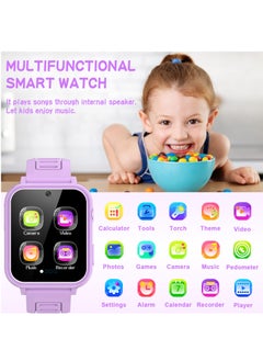 Generic Kids Smart Watch, Smart Game Watch with 24 Games, HD Touch Screen, Video, Camera, Music Player, Pedometer, Flashlight, Alarm Clock,  Kids Watches for 3-12 Year Olds Boy/Girl (Purple)  - Image 2