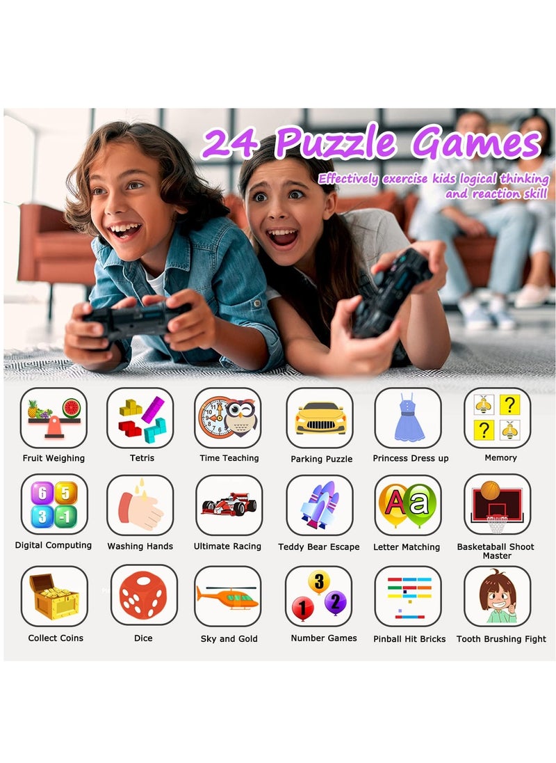 Generic - Kids Smart Watch, Smart Game Watch with 24 Games, HD Touch Screen, Video, Camera, Music Player, Pedometer, Flashlight, Alarm Clock,  Kids Watches for 3-12 Year Olds Boy/Girl (Purple) - Image 1