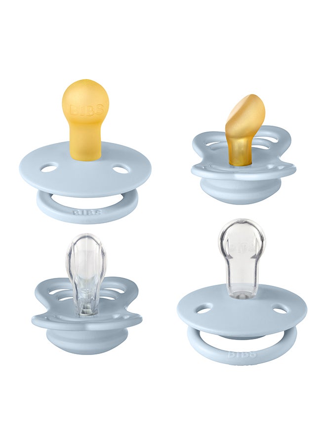 بيبس مجموعة صندوق تجربة الطفل، لهايات أطفال، بشرة حساسة، ناعمة، مرنة، للأطفال حتى  أشهر، خالية من البيسفينول أ، عبوة من  لهايات، مقاس ، لون أزرق سماوي - Image 1