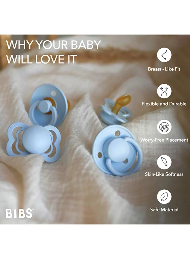 بيبس Baby Try-It Box Collection, Baby Pacifiers, Mouth Skin Sensitive, Soft, Flexible, For Babies Aged Upto 6 Months, BPA Free, Pack of 4 Pacifiers, Size 1, Baby Blue Color