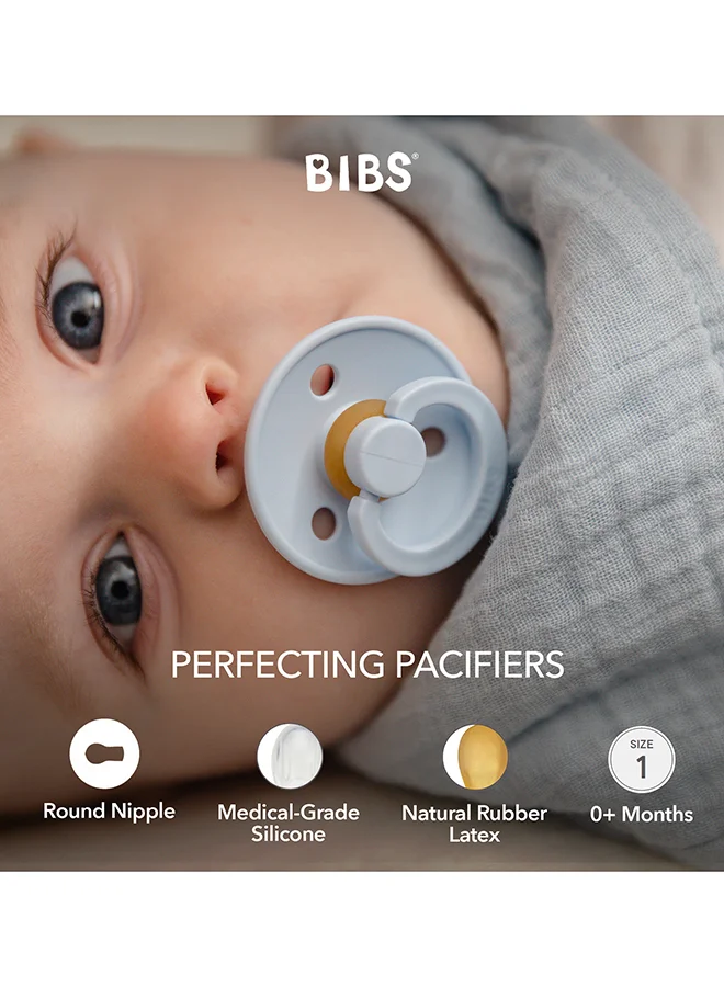 بيبس Baby Try-It Box Collection, Baby Pacifiers, Mouth Skin Sensitive, Soft, Flexible, For Babies Aged Upto 6 Months, BPA Free, Pack of 4 Pacifiers, Size 1, Baby Blue Color