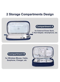 Y&D Electronics Accessories Organizer Small Carrying Case Bag Portable Cable Storage Pouch Travel Gadgets for Keeping Power Cord Charger Cables Wireless Mouse  - Image 2