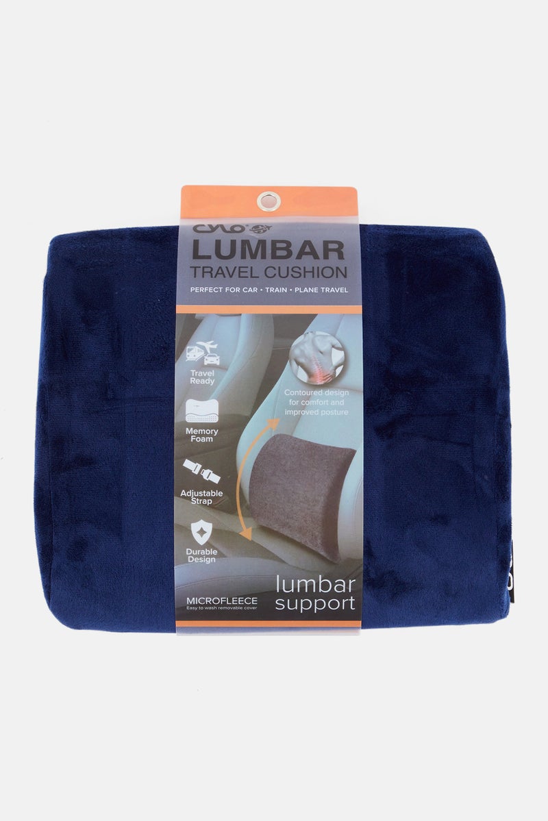 Cylo Lumbar Pillow Travel Cushion, Navy  - Image 1