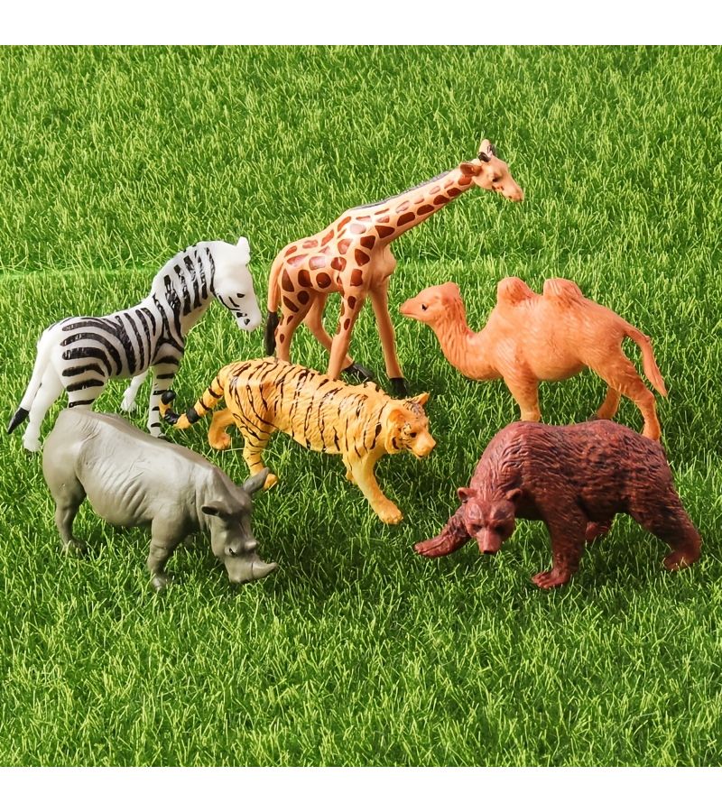 Wildlife Model Set 12 Pcs Mini Tiger Lion Bear Elephant Buffalo - Image 5