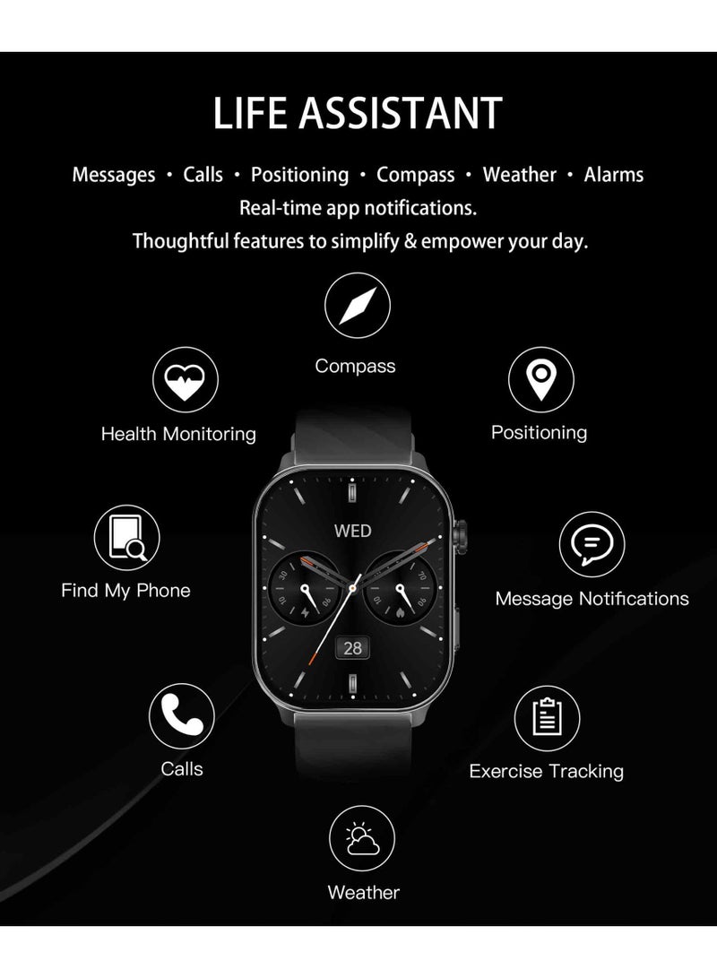 RollsTimi  New Style Bluetooth Smart Watch, Smart Wearable Sports Watch, 2.01-Inch HD Full Touch Screen, Bluetooth Call Answering/Making, Multiple Sports Modes, 1ATM Daily Waterproof, RT EX300 - Image 5