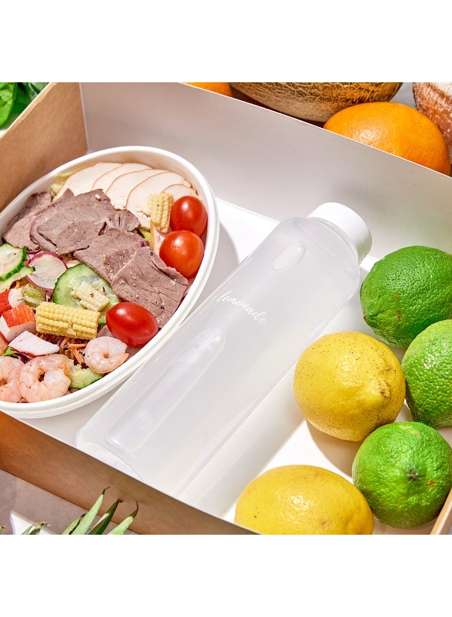 Restaurantware ملصقات زجاجات عصير الليمون 1.9 × 1 بوصة من Label Tek، 100 ملصق مقاوم للماء للزجاجات - ذاتية اللصق، شفافة مع خط أبيض، ملصقات زجاجات بلاستيكية، لأكياس المشروبات - Image 3