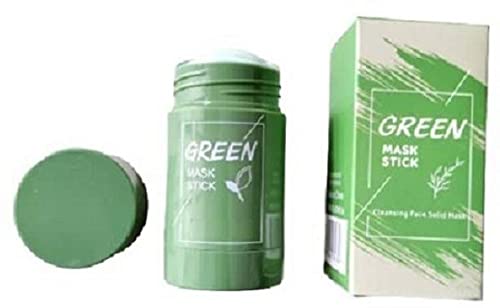 Elecsera Green Tea Purifying Clay Stick Mask Oil Control AntiAcne Eggplant Solid Fine Portable Cleansing Mask Mud Apply Mask Green Tea 40 ml - Image 1