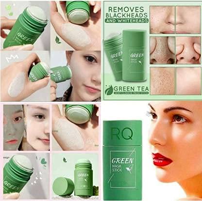 Elecsera Green Tea Purifying Clay Stick Mask Oil Control AntiAcne Eggplant Solid Fine Portable Cleansing Mask Mud Apply Mask Green Tea 40 ml - Image 3