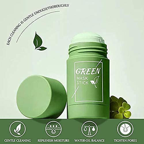 Elecsera Green Tea Purifying Clay Stick Mask Oil Control AntiAcne Eggplant Solid Fine Portable Cleansing Mask Mud Apply Mask Green Tea 40 ml - Image 5