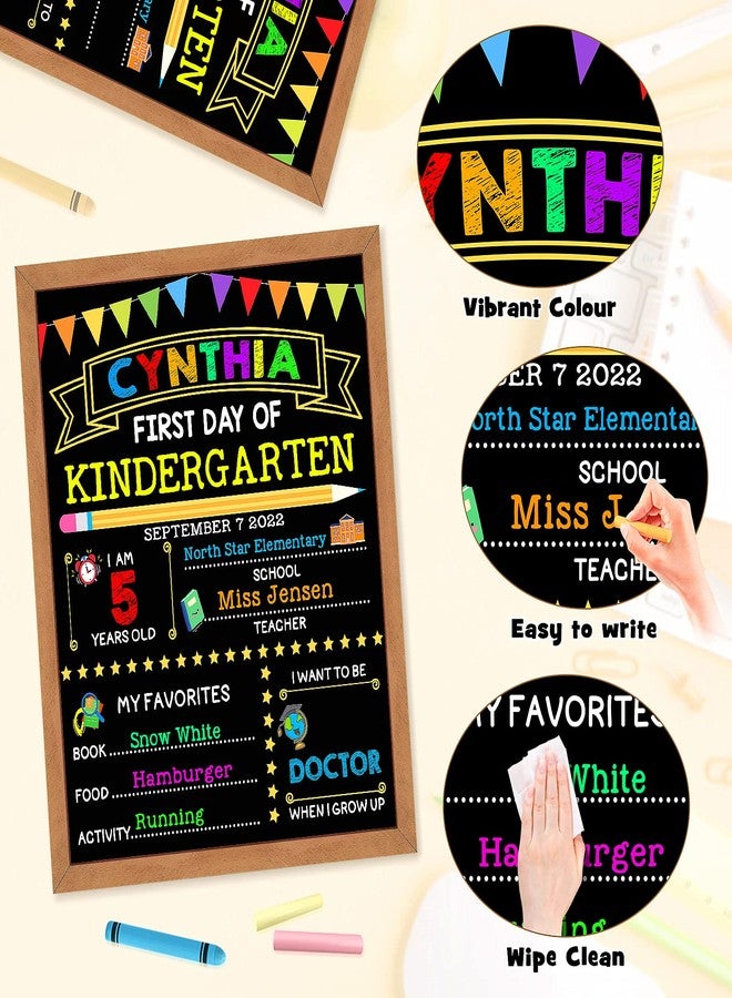 BAODLON First Day of School Sign - First Day of School Board - 14 X 11 Inch Double-Sided, First & Last Day of School Chalkboard with Frame for Kid, Back to School Supplies for Preschool Kindergarten 1st Grade - Image 3