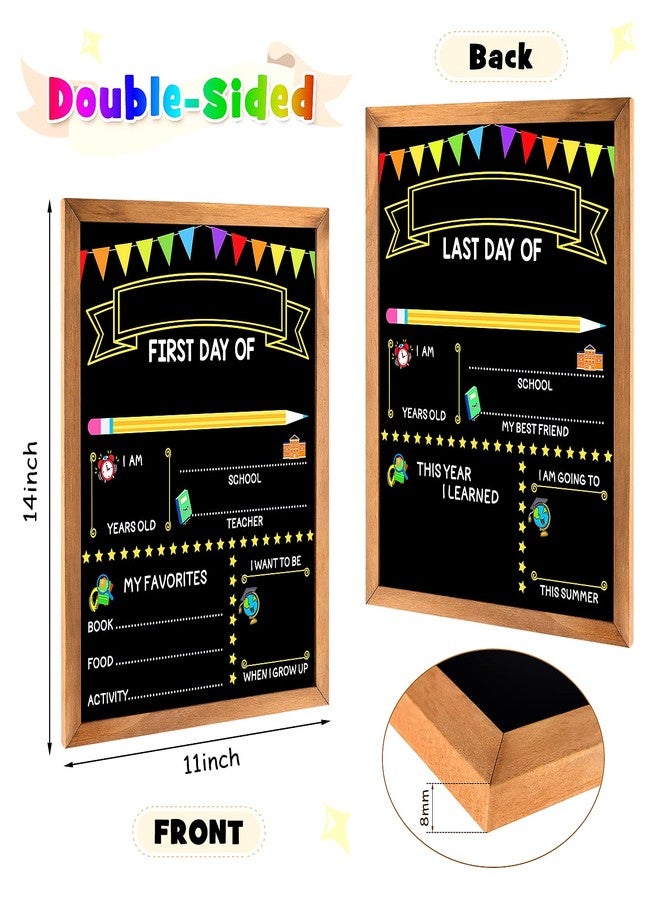 BAODLON First Day of School Sign - First Day of School Board - 14 X 11 Inch Double-Sided, First & Last Day of School Chalkboard with Frame for Kid, Back to School Supplies for Preschool Kindergarten 1st Grade - Image 2