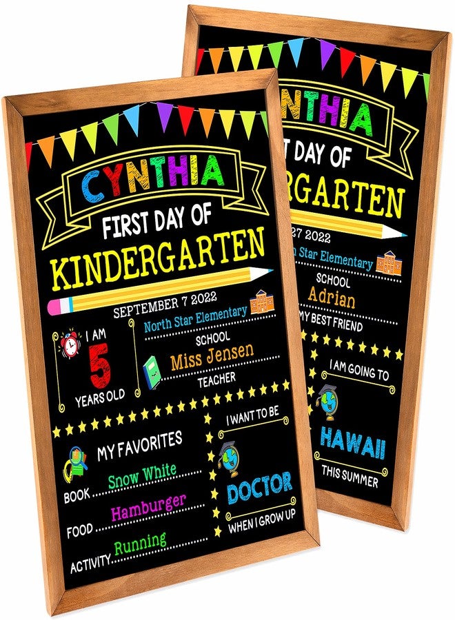 BAODLON First Day of School Sign - First Day of School Board - 14 X 11 Inch Double-Sided, First & Last Day of School Chalkboard with Frame for Kid, Back to School Supplies for Preschool Kindergarten 1st Grade - Image 1
