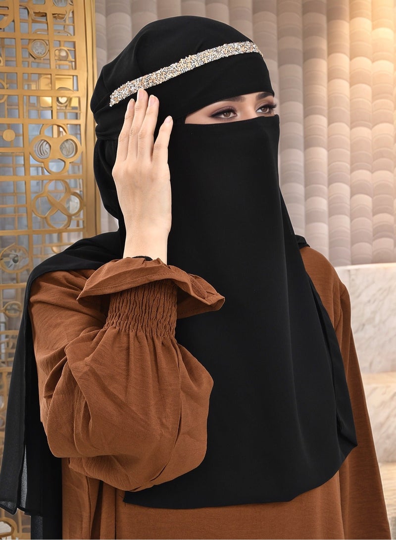 الخيمار النقاب الشيفون الحجاب الحجاب العرقي الأسلوب الساخن الماس النساء رأس لف بسيط لون جامد الشمس قناع الوشاح - Image 2