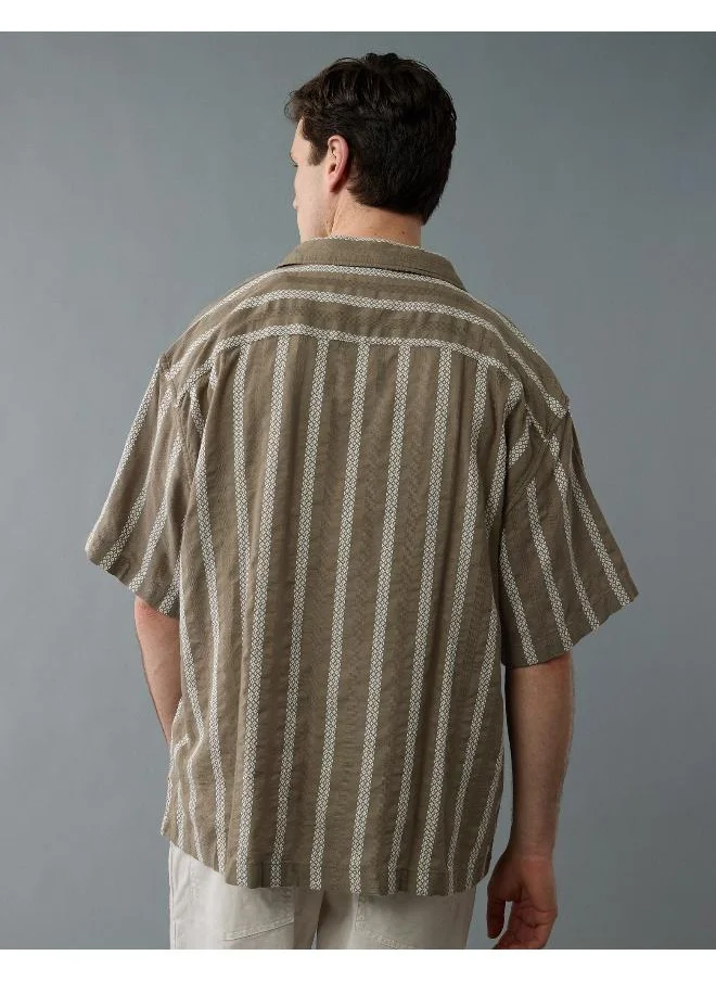 امريكان ايجل AE Poolside Striped Button-Up Shirt