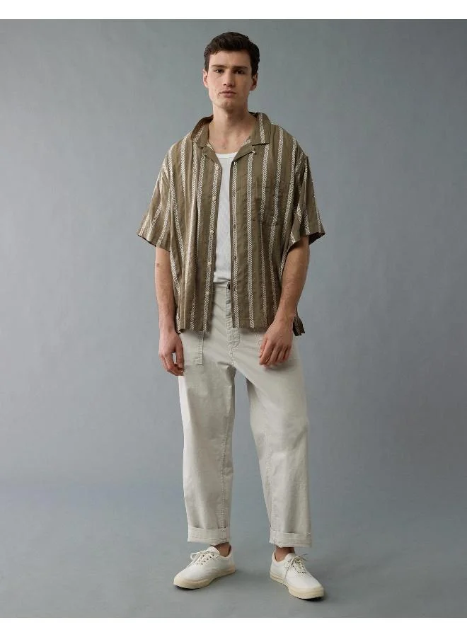 امريكان ايجل AE Poolside Striped Button-Up Shirt