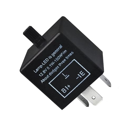 Dogary CF13 LED Flasher Relay 3 Pin Adjustable Relay for Sloving Hyper Blink Flashing Turn Signal and Hazard Warn Problem Plug and Play Flash Frequency Repair Tool Universal for Most Cars Black - Image 1