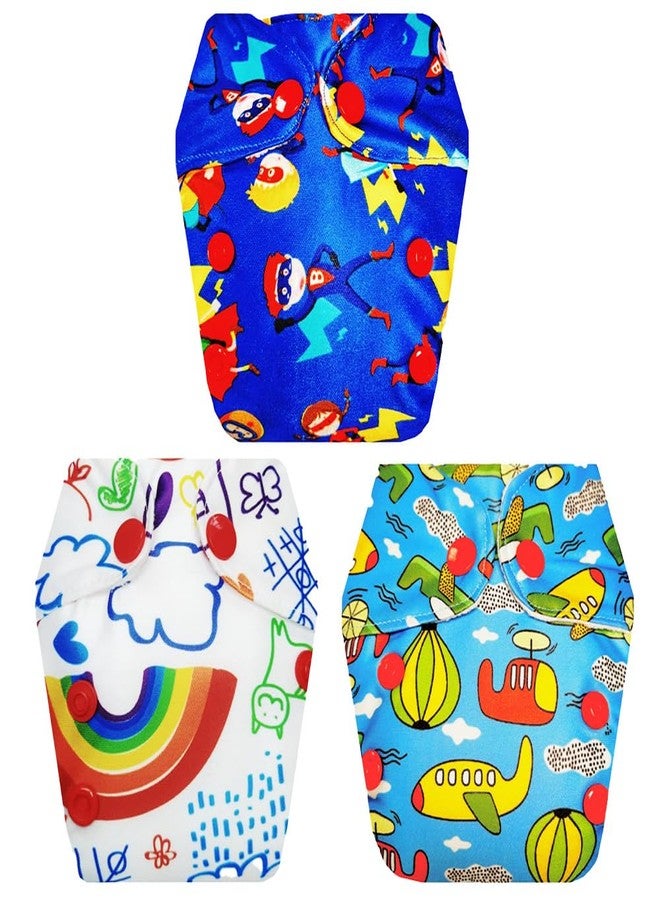 Dumbledo Premium Newborn Cloth Diaper with Integrated Soaker (Pack of 3) | Soft & Gentle | Reusable & Washable | Travel Friendly | Designed by Moms | 0 - 4 Months | Unisex Baby - Image 1