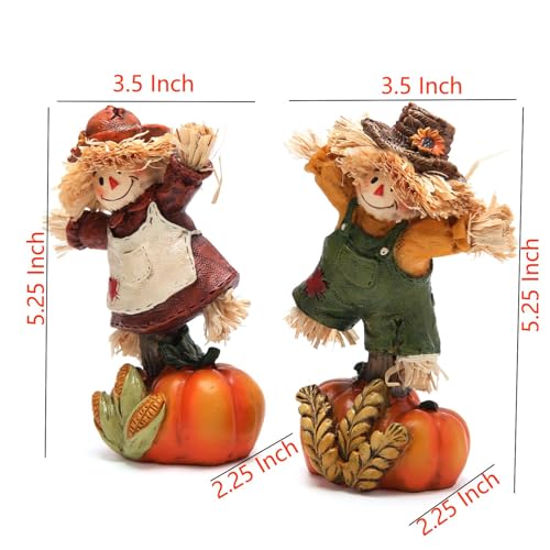 Hodao Collectible Thanksgiving Pumpkin Scarecrow Figurines Harvest Scarecrow Decoration Fall Decorations for Home Handcrafted Artistry Decor Thanksgiving Gifts Tabletop Decor - Image 5