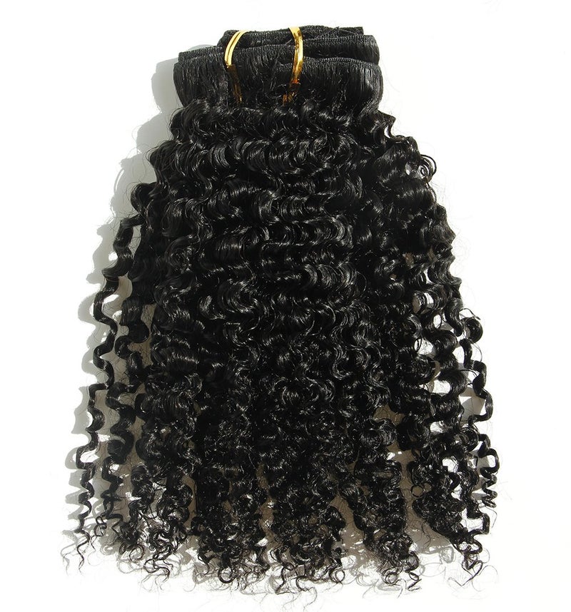 Brazilian Remy Virgin Hair Kinky Curly Natural Color African American Clip In Hair Extensions 120Gram 7PcsSet 18 120GramSet