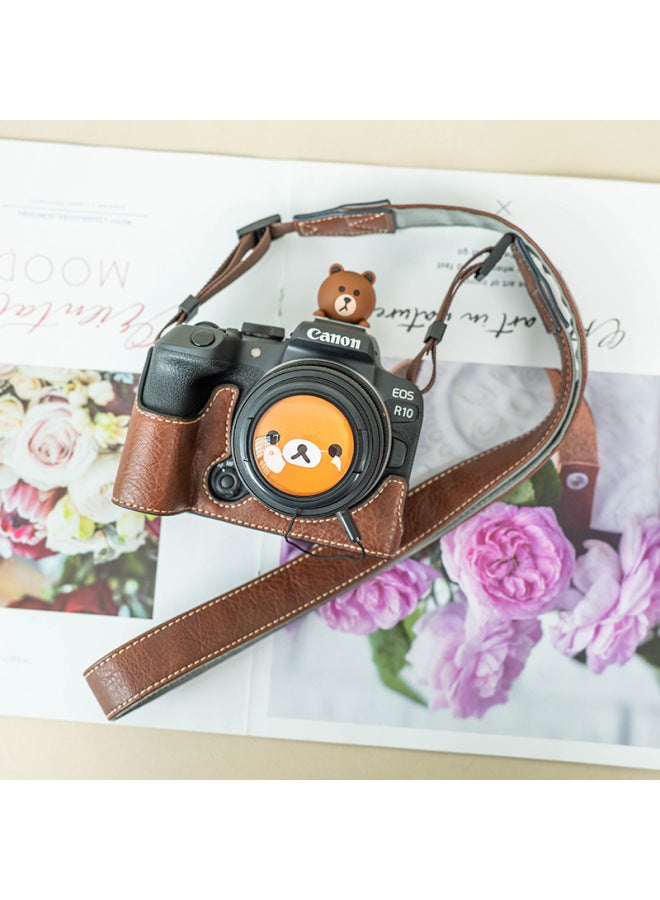 لكاميرا فوجي XT30 غطاء عدسة كرتونية سوني ZVE10 كانون 40.5 49 55 5867 مللي متر نيكون-اللون: 52 مللي متر غطاء عدسة الدب البني - Image 5