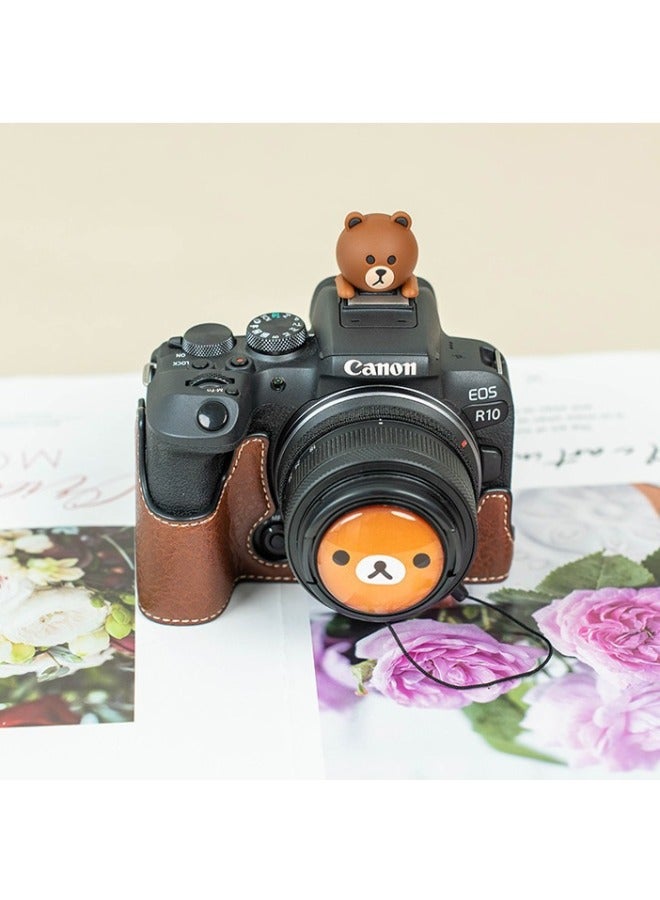 لكاميرا فوجي XT30 غطاء عدسة كرتونية سوني ZVE10 كانون 40.5 49 55 5867 مللي متر نيكون-اللون: 52 مللي متر غطاء عدسة الدب البني - Image 4