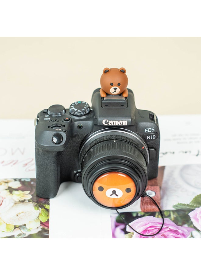 لكاميرا فوجي XT30 غطاء عدسة كرتونية سوني ZVE10 كانون 40.5 49 55 5867 مللي متر نيكون-اللون: 52 مللي متر غطاء عدسة الدب البني - Image 3