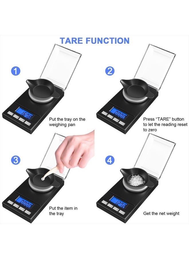 FUZION - Digital Milligram Scale 50g/ 0.001g, Portable Jewelry Scale, Powder Scale, Micro Scale for Powder Medicine, Gold, Gem, Reloading, Calibration Weight and Tweezers Included - Image 1