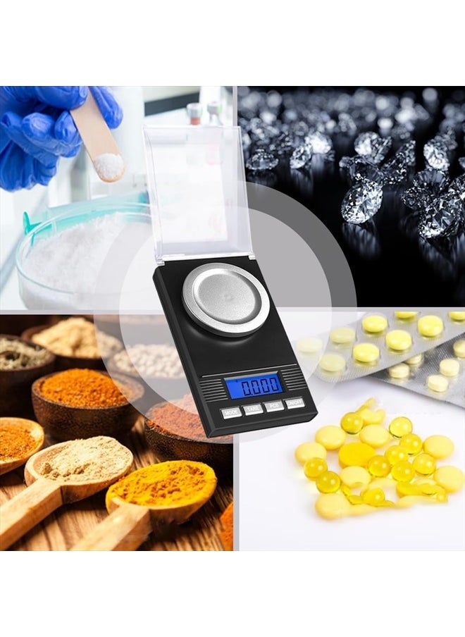 FUZION - Digital Milligram Scale 50g/ 0.001g, Portable Jewelry Scale, Powder Scale, Micro Scale for Powder Medicine, Gold, Gem, Reloading, Calibration Weight and Tweezers Included - Image 1