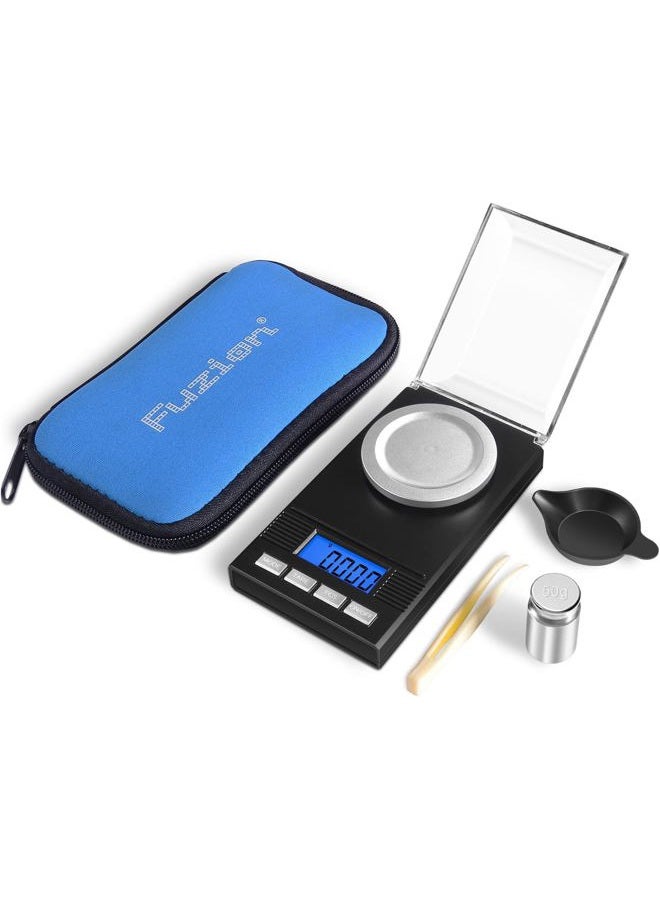 FUZION Digital Milligram Scale 50g/ 0.001g, Portable Jewelry Scale, Powder Scale, Micro Scale for Powder Medicine, Gold, Gem, Reloading, Calibration Weight and Tweezers Included - Image 1
