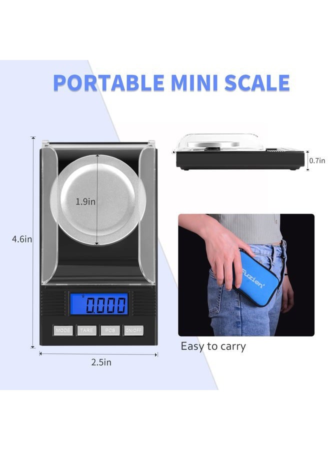 FUZION Digital Milligram Scale 50g/ 0.001g, Portable Jewelry Scale, Powder Scale, Micro Scale for Powder Medicine, Gold, Gem, Reloading, Calibration Weight and Tweezers Included - Image 3