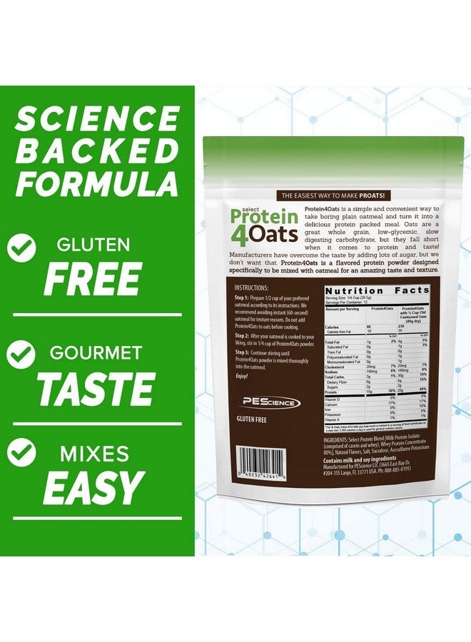 PEScience Select Protein4Oats, Apple Cinnamon, 12 Serving, Whey and Casein Blend for Oats and Oatmeal - Image 3