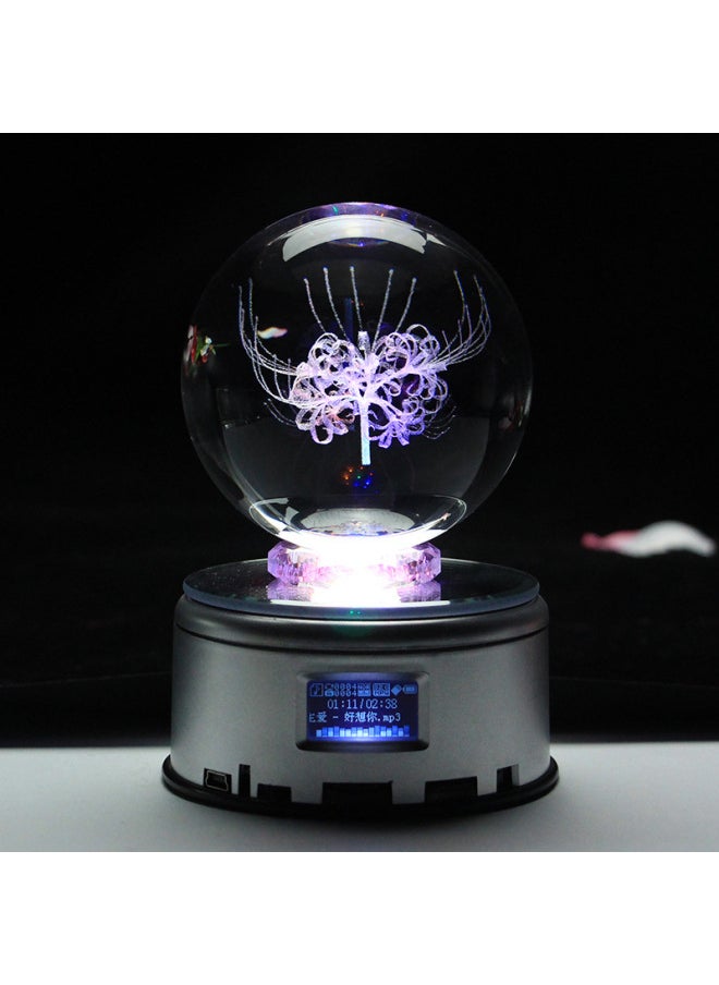 Bianhua Crystal Ball Ornaments Music Box Birthday Gift For Girls Birthday Gift For Best Friend Children Christmas-Color:Transparent-Dimensions:8cm Bianhua + + Crystal Lamp  - Image 1